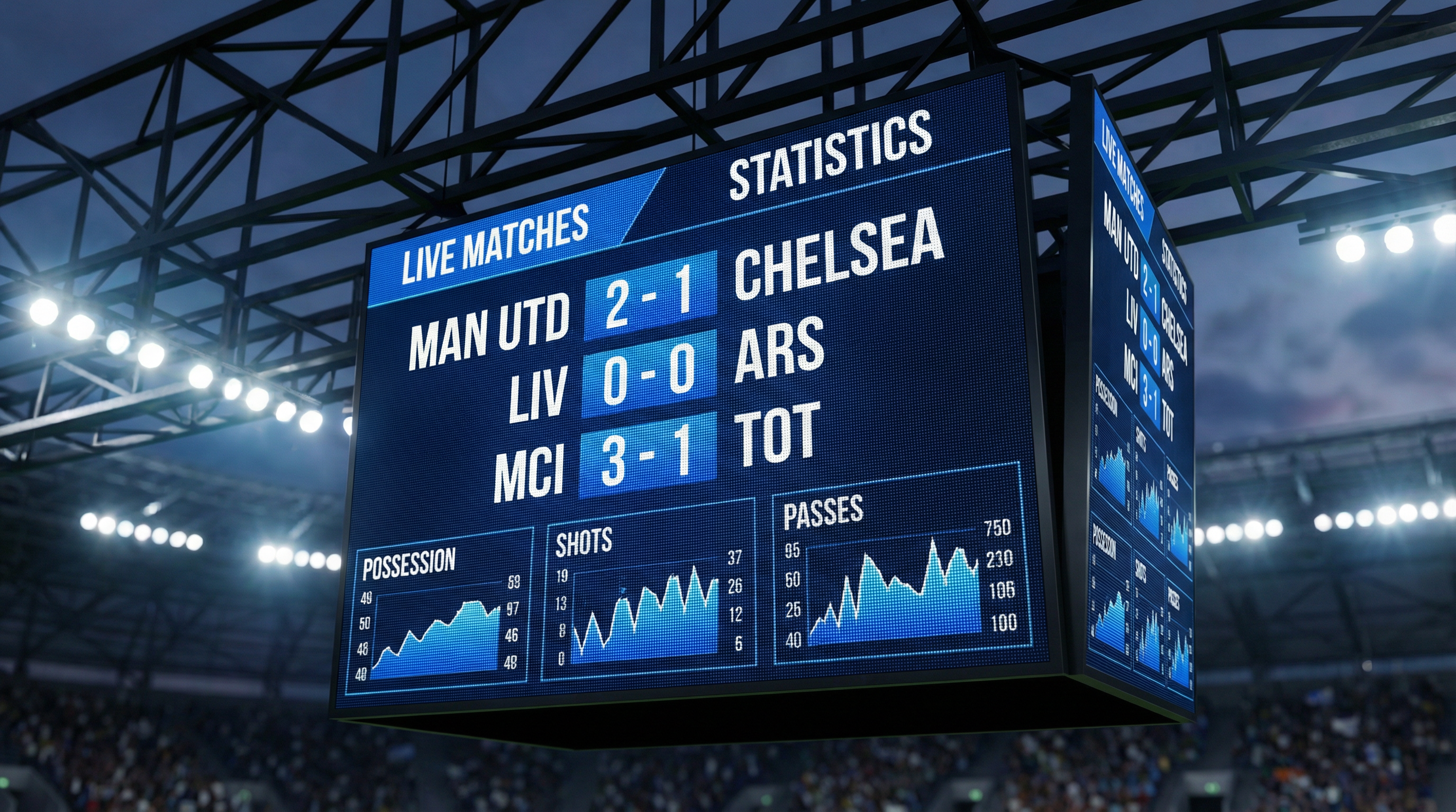 体育比分显示屏实时更新多场比赛分数